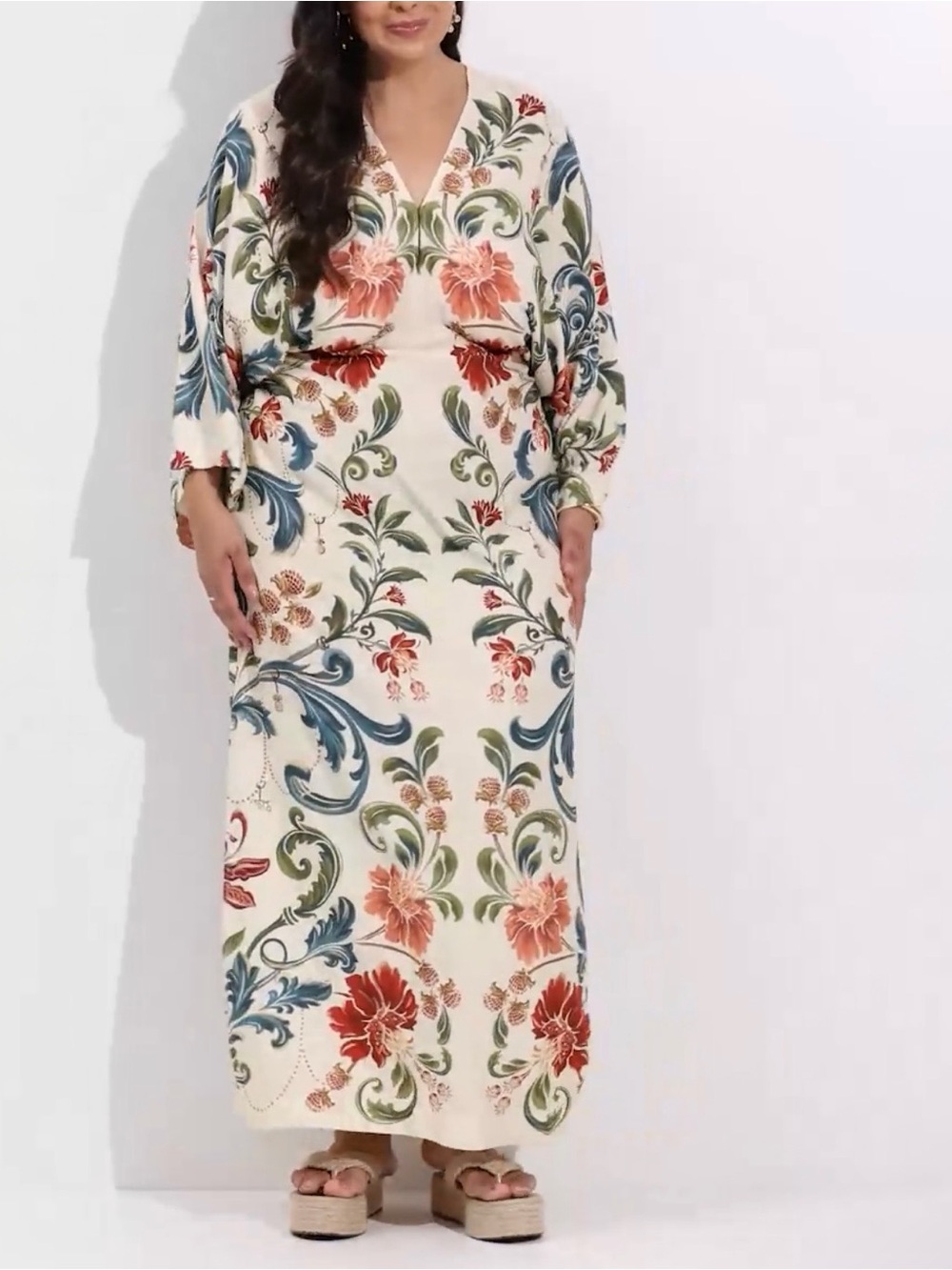 FARM Rio Cream Dress Floral Size XL